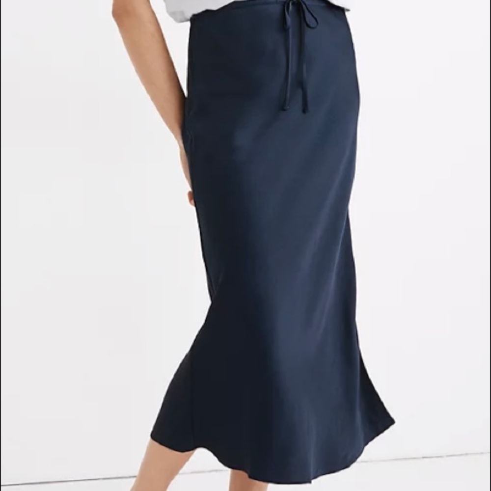 Madewell Drawstring Slip Midi Skirt